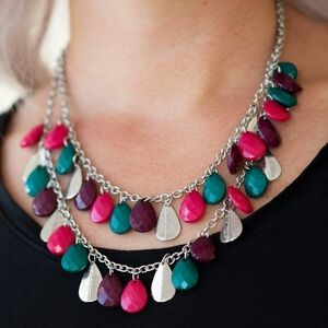 Life Of The FIESTA Elegant Multicolor Teardrop Necklace